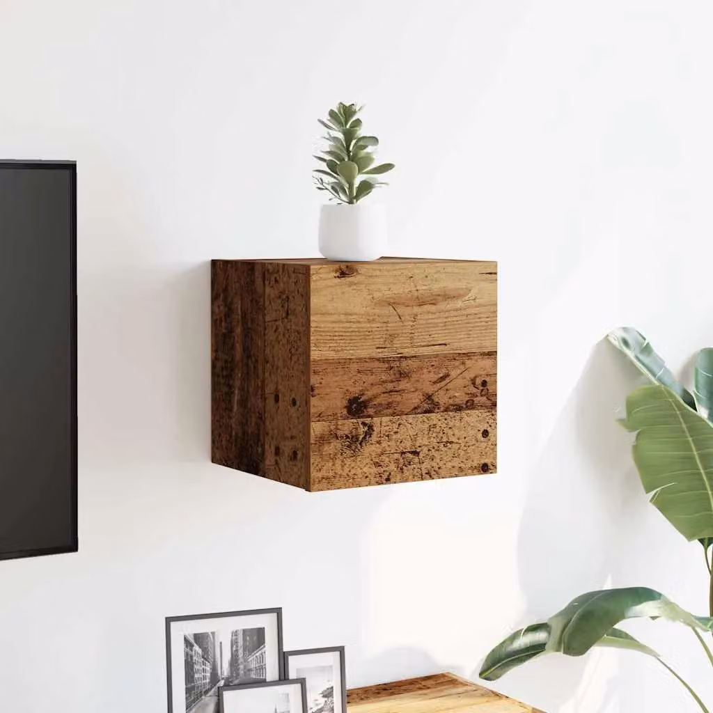 Berkfield Home Wall Mounted TV Cabinet in Old Wood Brown, W/D/H: 30.5 x 30 x 30 cm – 3