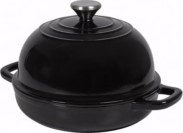 Toque Enamelled Cast Iron Dutch Oven Casserole Dish in Black – 8