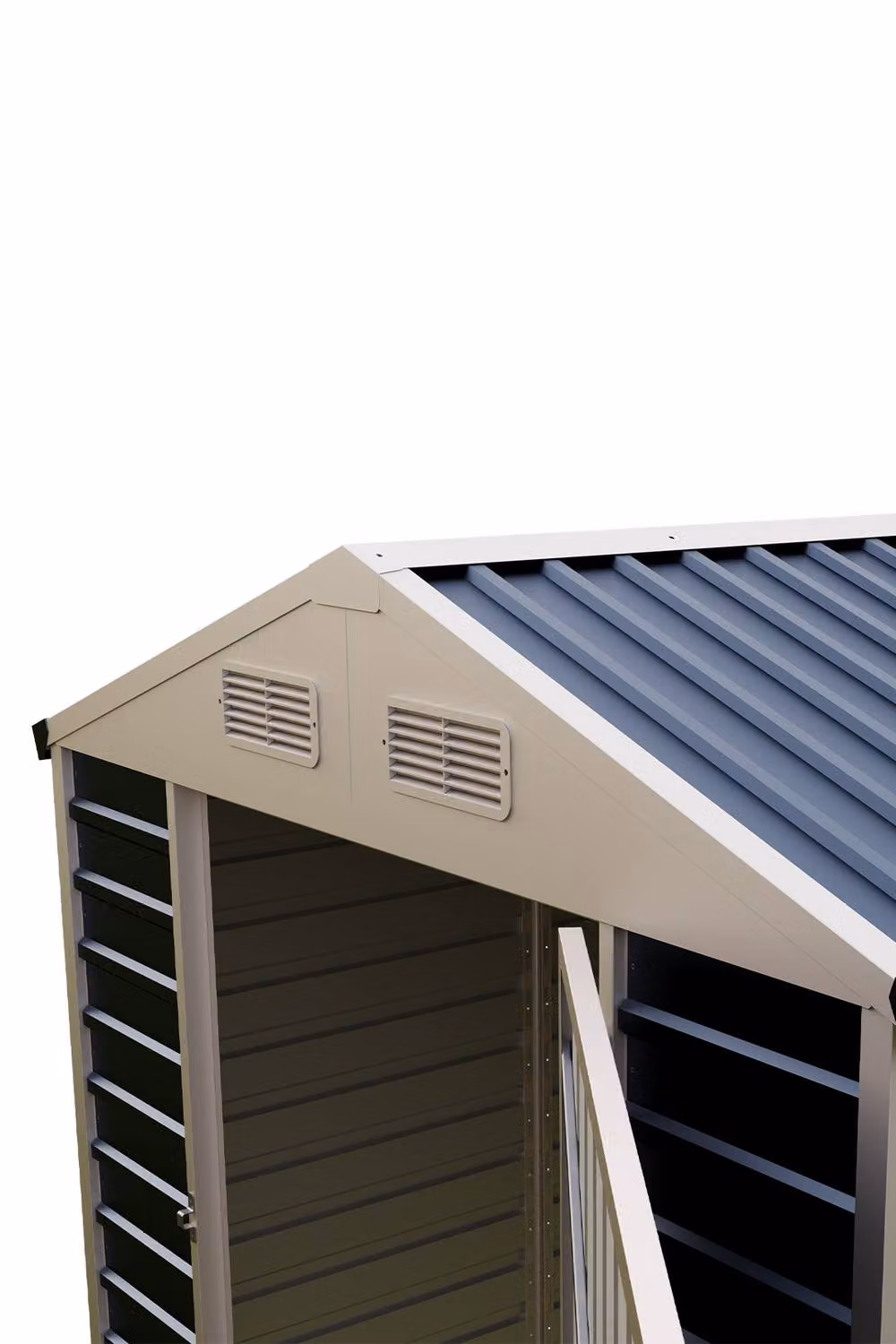 Garden Sanctuary Metal Apex Roof Garden Tool Storage Shed in Dark Grey, W: 182.88 cm, D: 170.0 cm, H: 186.0 cm – 6