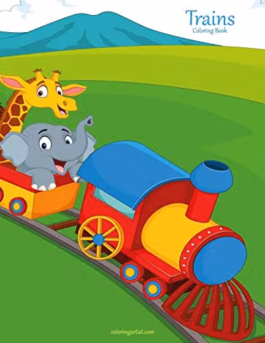 Trains Coloring Book 1: Volume 1 by Createspace, Multicolour