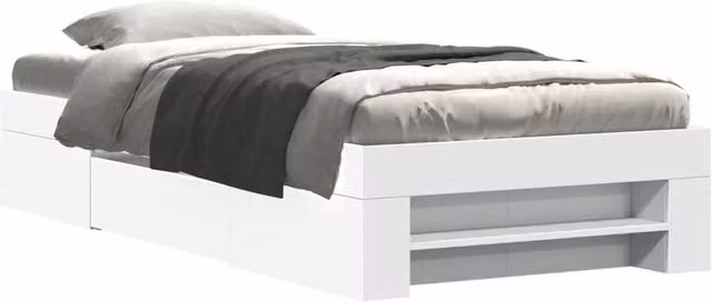 Berkfield Home White Engineered Wood Bed Frame with Drawers W/D/H: 90 x 200 cm