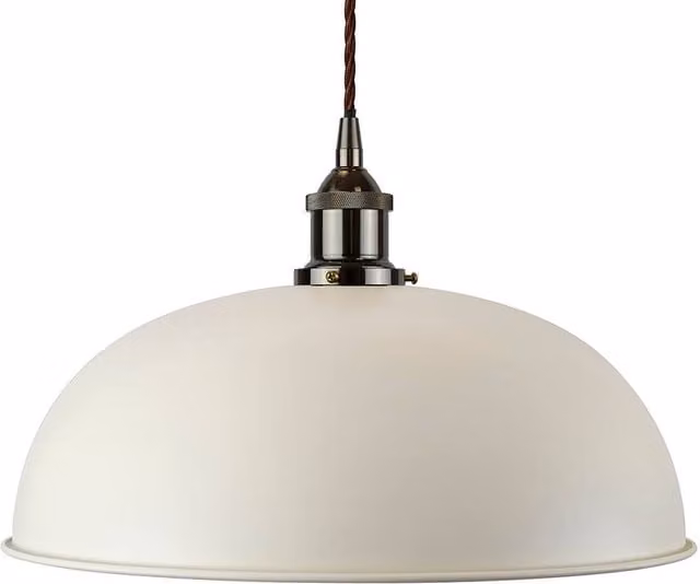 SE Home Worcester Clay White Pendant Light with Black Nickel and Brown Twisted Details