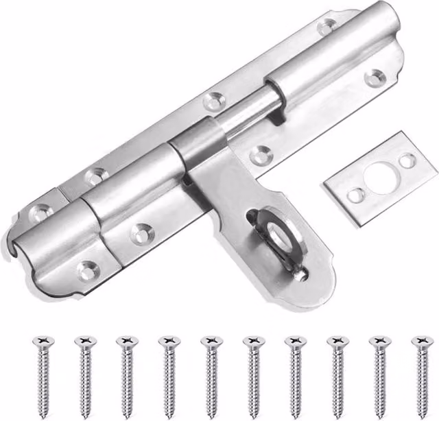 KDMD 6 Inch Stainless Steel Tower Door Barrel Slide Bolt Lock in Silver – 1