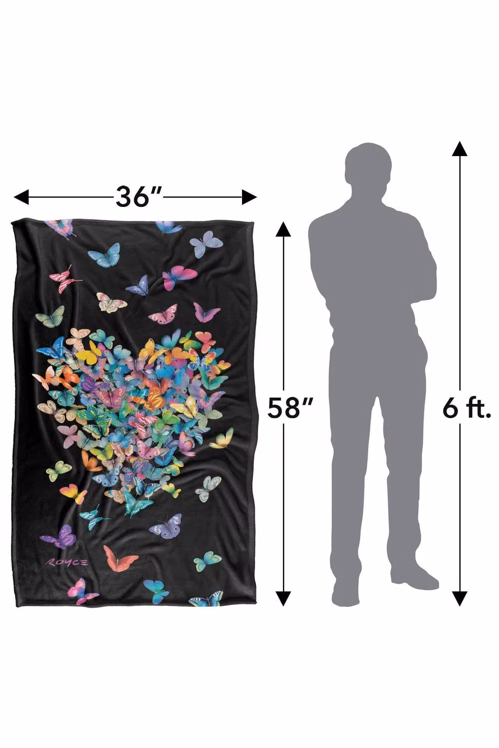 JQ Licensing Royce Mcclure Wildheart Butterflies Silky Touch Super Soft Fleece Throw Blanket, Multicolour, W/D/H: 91 x 147 cm – 7