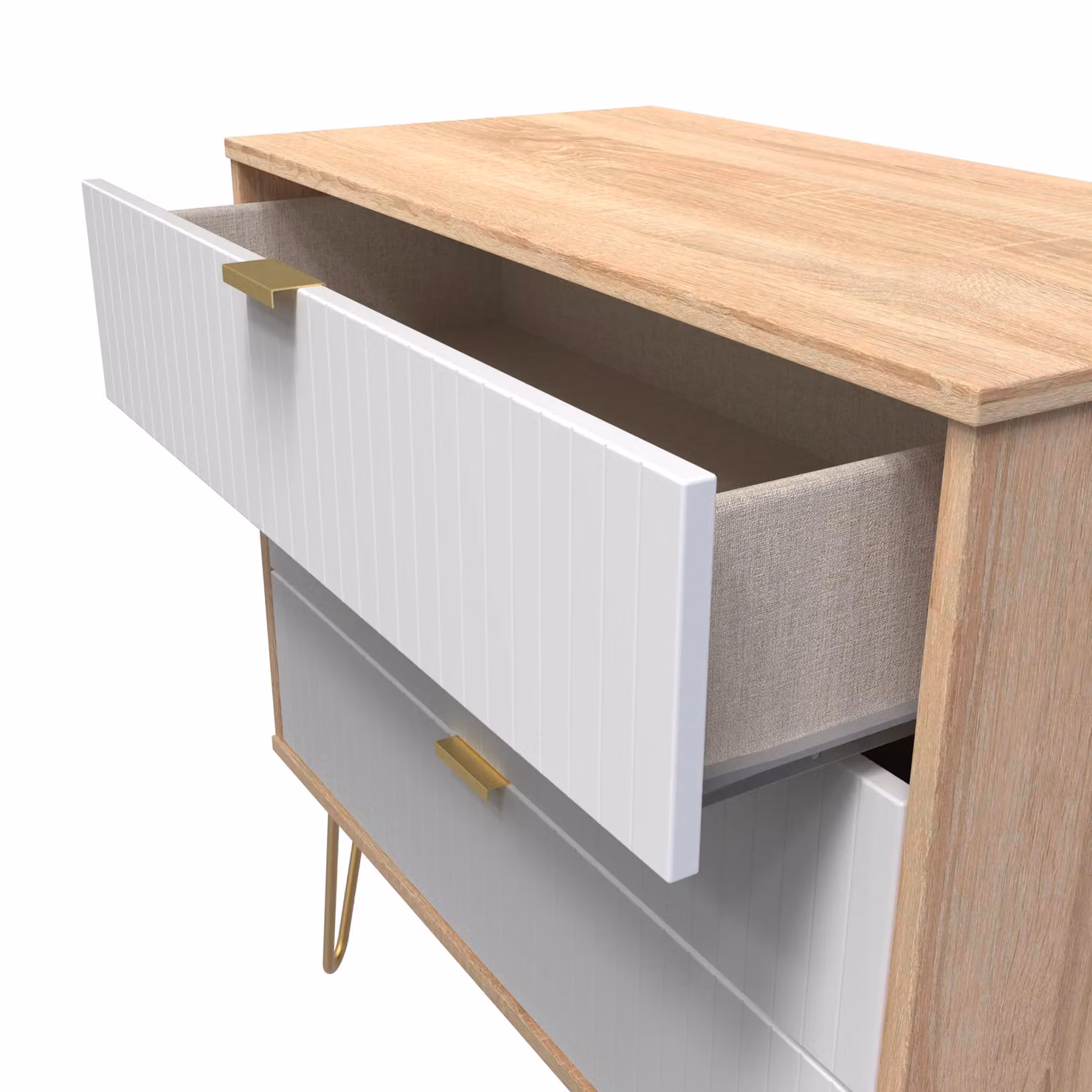 Ready Assembled 2 U Bexley 3 Drawer Chest in Natural and Gold – 2