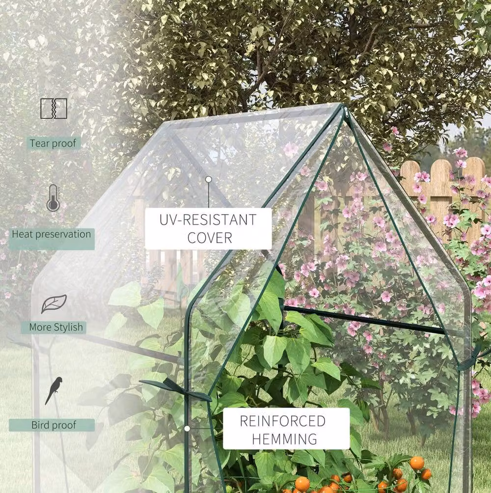 STILVORA Mini Greenhouse with 2 Zipped Doors, Transparent, W/D/H: 90 x 90 x 145 cm – 3
