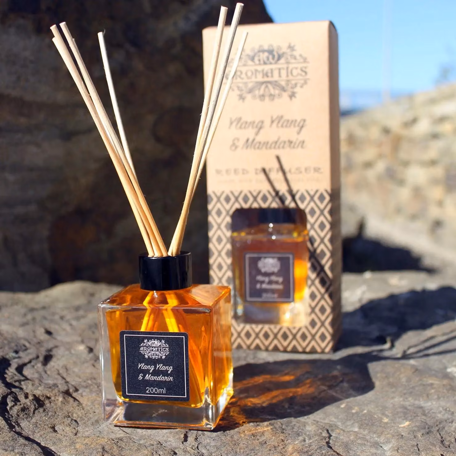 KDMD Ylang Ylang & Mandarin Essential Oil Reed Diffuser, 200ml, Black – 3