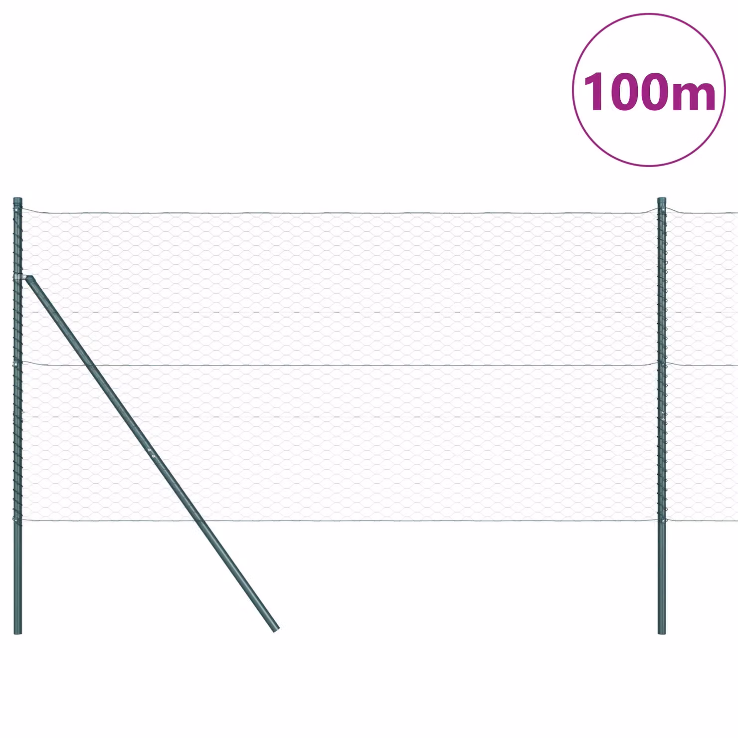 Berkfield Home Hexagon Steel Fence in Grey and Green, W/H: 100 x 120 cm – 2