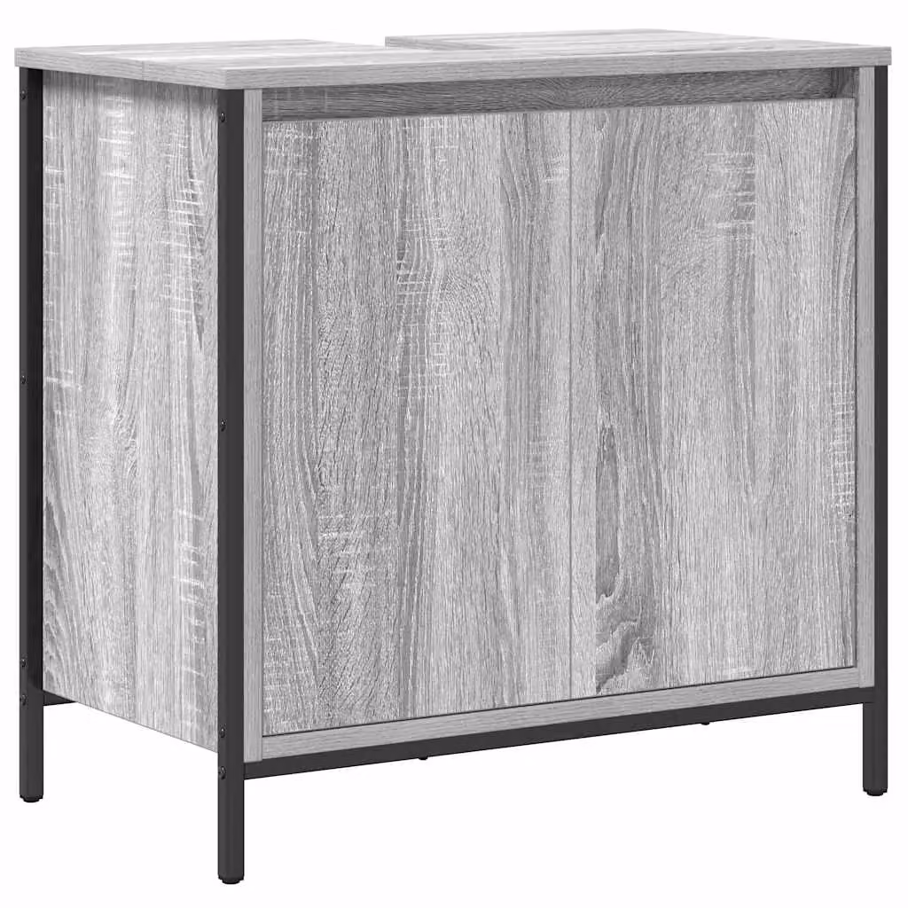 Berkfield Home Modern Grey Sonoma Freestanding Bathroom Basin Cabinet W/D/H: 60 x 34.5 x 60 cm – 2