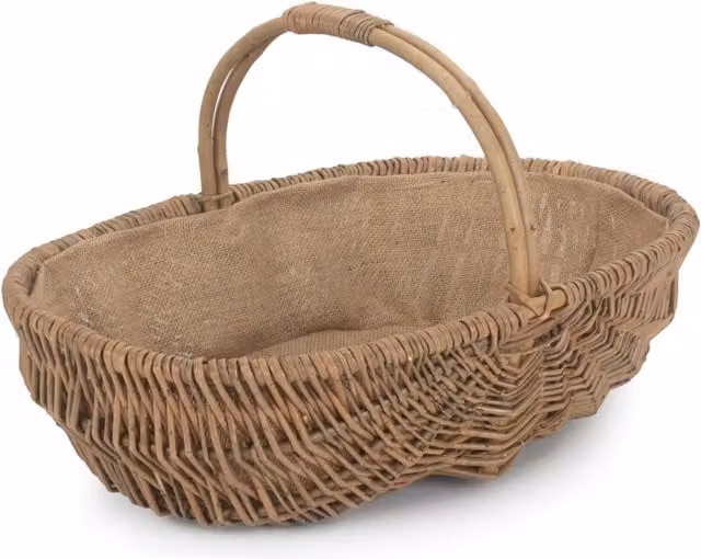 Red Hamper Oval Unpeeled Willow Garden Trug in Brown, W/D/H: 36 x 16 x 36 cm