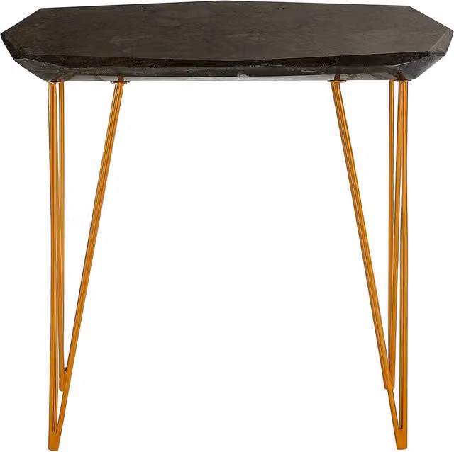 Fifty Five South Glamour Marble and Metal Side Table in Black, White and Gold
