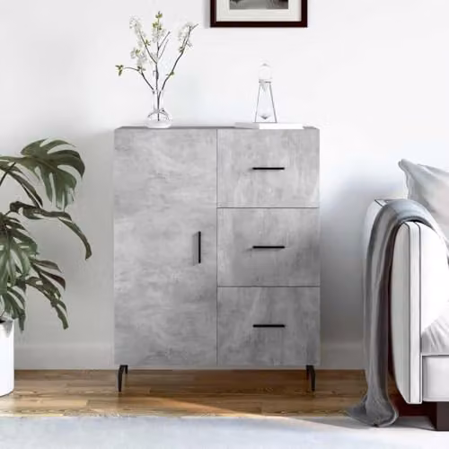 vidaXL Modern Sideboard in Grey, W/D/H: 69.5 x 34 x 90 cm – 2
