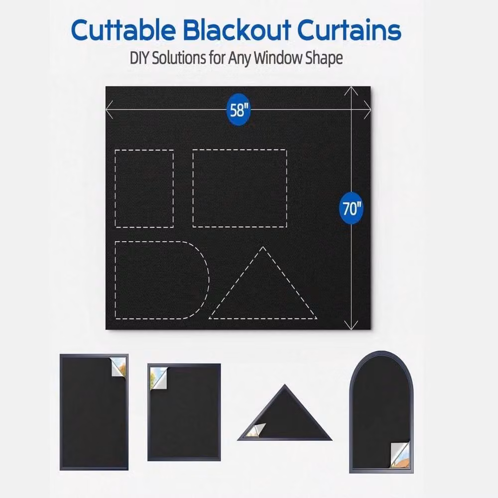 NESTLUNE Blackout Blind in Black, Thermal Insulating and UV Resistant, W: 100 cm, H: 200 cm – 6