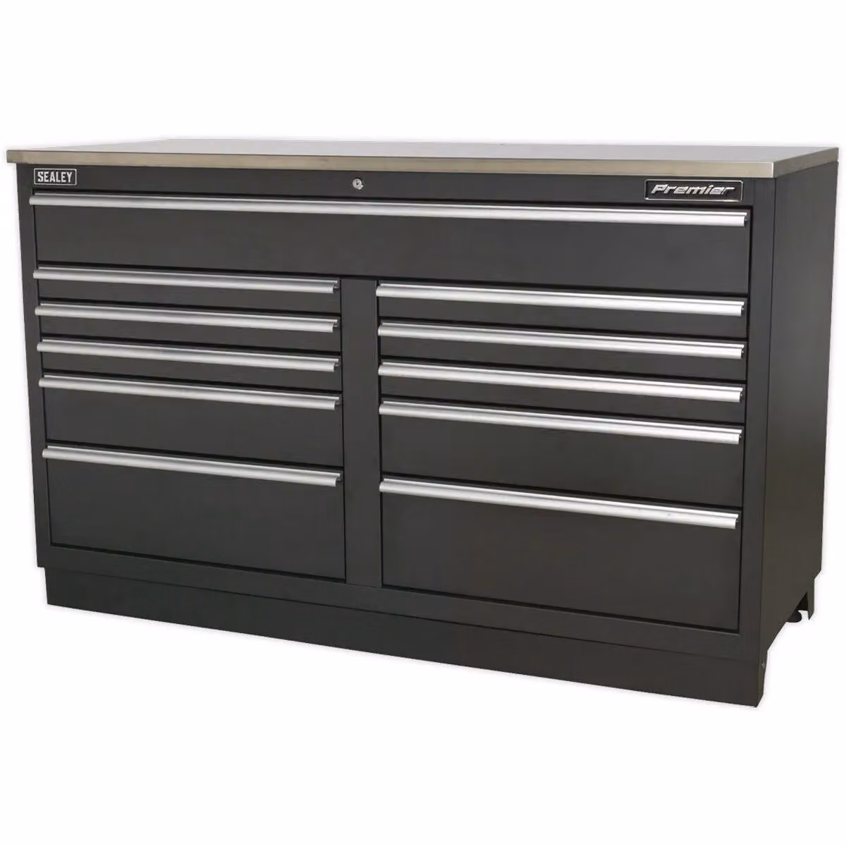 Loops Heavy Duty Modular Floor Cabinet in Grey with 11 Locking Drawers, Steel Construction, H 155.0 cm x W 61.0 cm x D 95.5 cm – 3