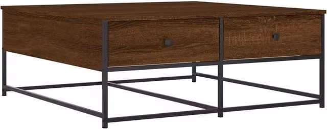 Berkfield Home Brown Oak Coffee Table W: 100 cm, D: 99 cm, H: 40 cm