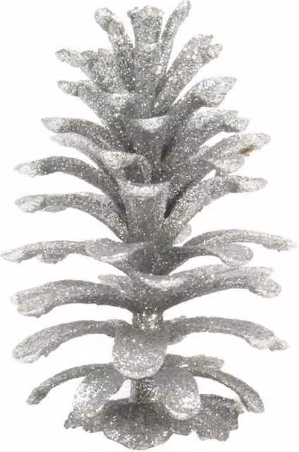 KDMD Silver Hanging Pine Cone Decorations, 2 Pack, H: 12 cm