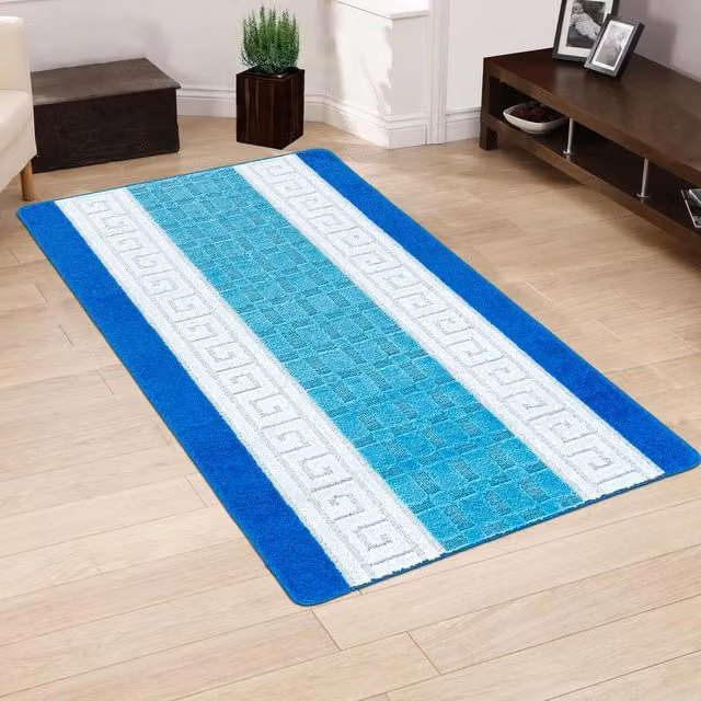 Smart Living Heavy Duty Non Slip Machine Washable Striped Door Mat in Blue, W: 60 cm, L: 220 cm – 1