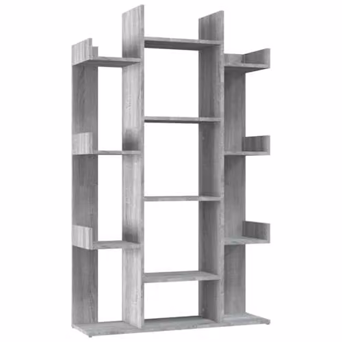 vidaXL Book Cabinet in Grey Sonoma, W: 86 cm, D: 25.5 cm, H: 140 cm – 1