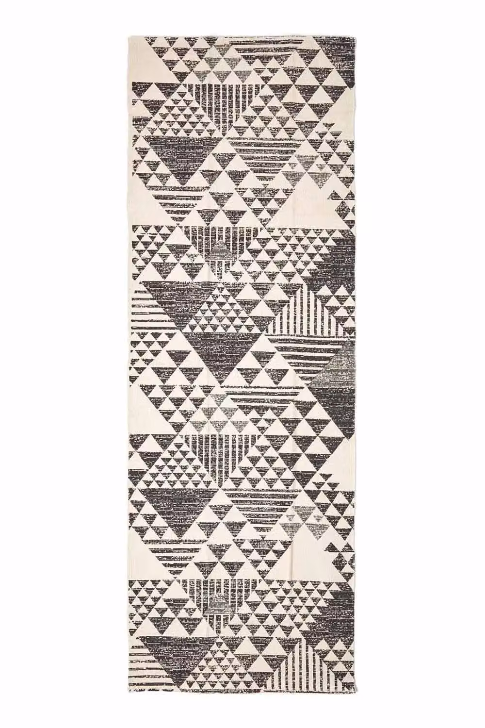 Homescapes Delphi Geometric Cotton Printed Hallway Runner, Black and White, W/D/H: 66 x 200 cm – 2