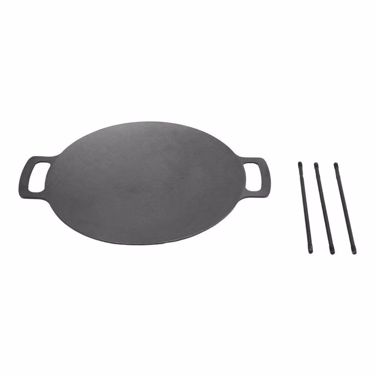 KORVIXA Black Cast Iron Non-Stick Frying Pan W: 100 cm, D: 15 cm