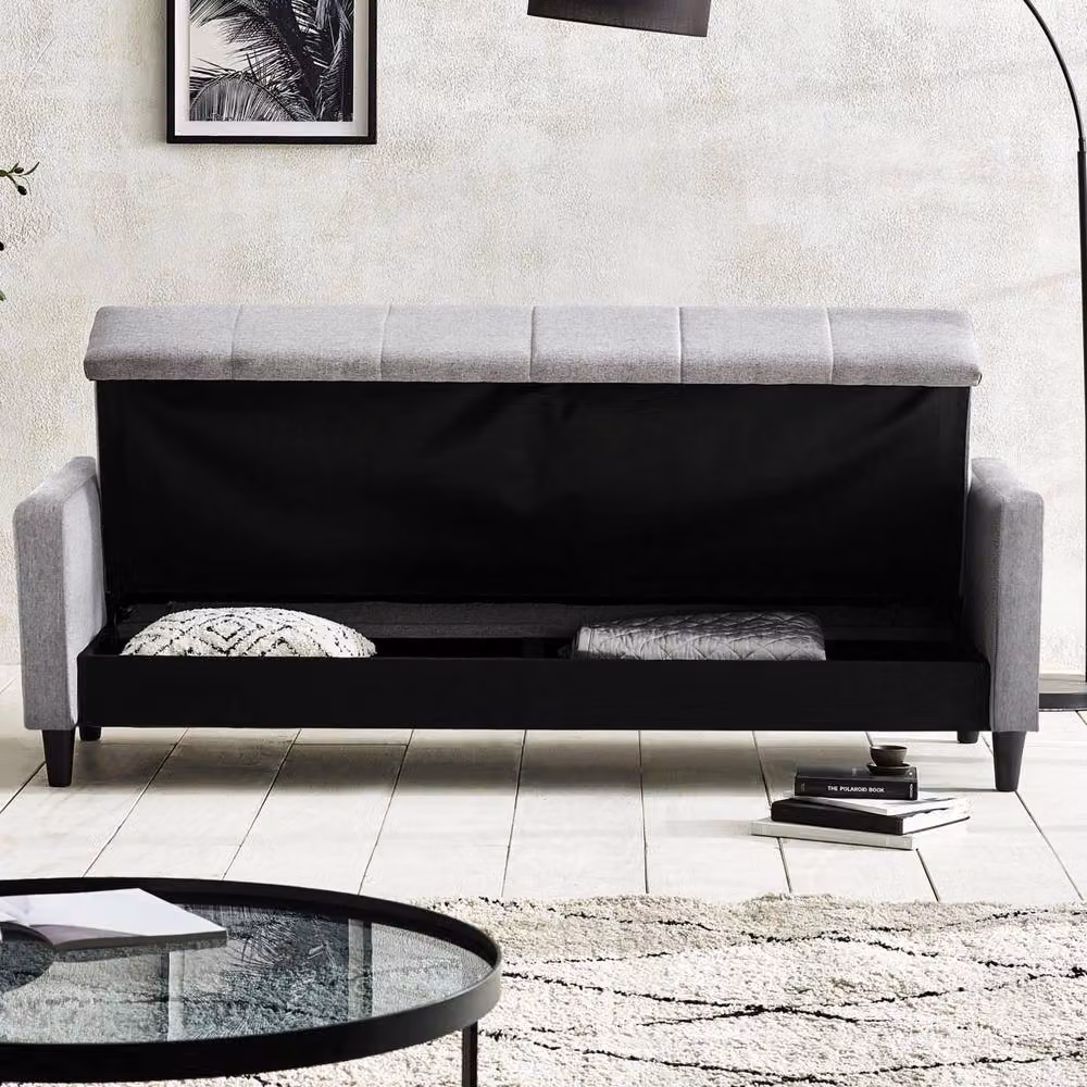 Cheshire Alfie 3 Seater Grey Linen Storage Sofa Bed – 4
