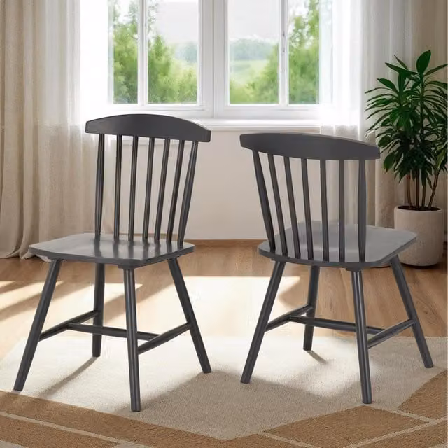 Seconique Scandinavian Style Oak Dining Chair in Grey and White