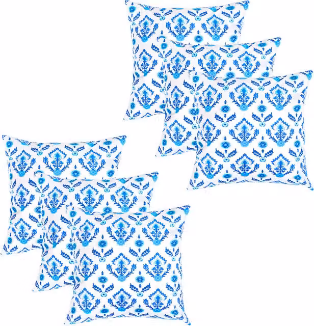 Gardenista Floral Printed Outdoor Scatter Cushion in Maria Blue, Set of 6