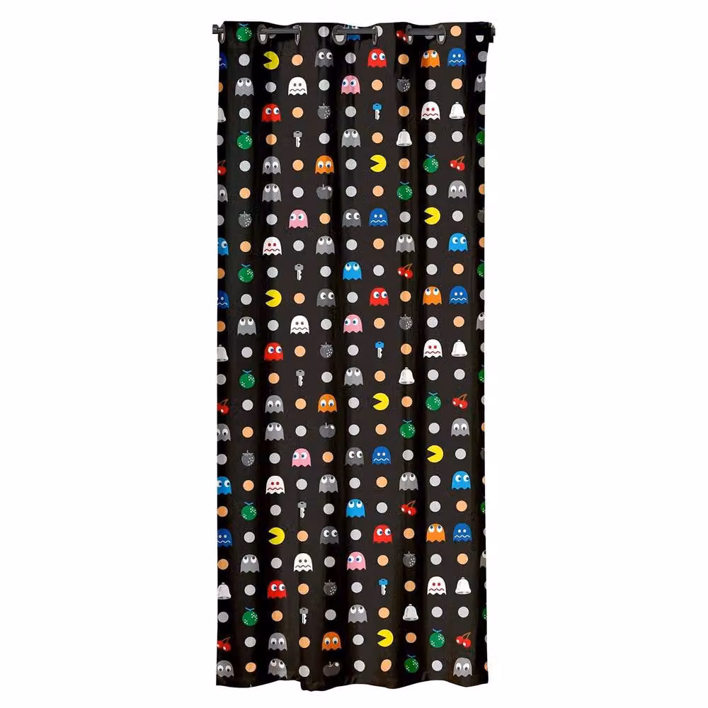 Pac Man Maze Multicolour Graphic Eyelet Curtains – 2