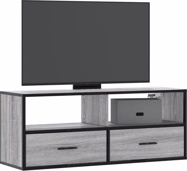 Berkfield Home Industrial TV Cabinet in Grey Sonoma, W/D/H: 100 x 31 x 39.5 cm