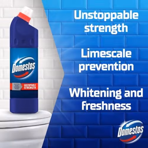 Domestos Original Disinfecting Thick Bleach, 2 L, 3 Pack, Blue – 2