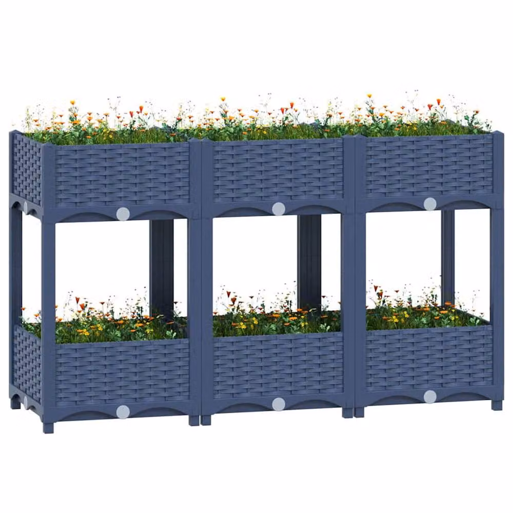 Berkfield Home Grey Polypropylene Raised Bed W/D/H: 120 x 40 x 71 cm – 2