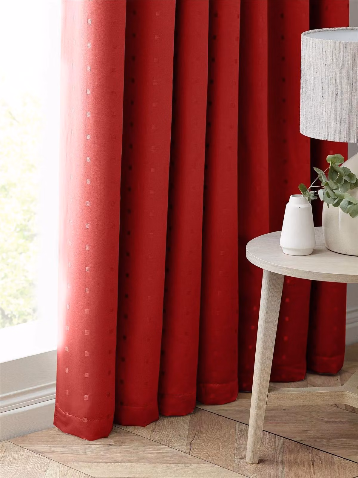 Madison Red Velvet Pencil Pleat Curtains, Width: 117 cm, Height: 183 cm – 4