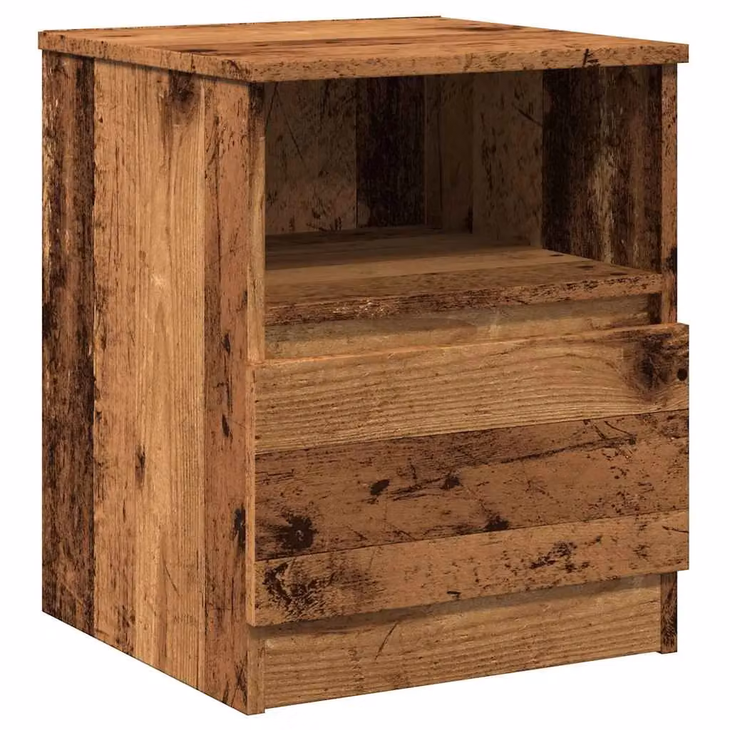 Berkfield Home Bedside Cabinet in Brown Old Wood, W/D/H: 40 x 40 x 50 cm – 2