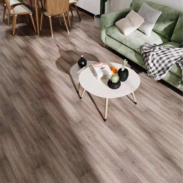 Livingandhome Set of 20 Self-adhesive Wood-look PVC Flooring Planks in Brown