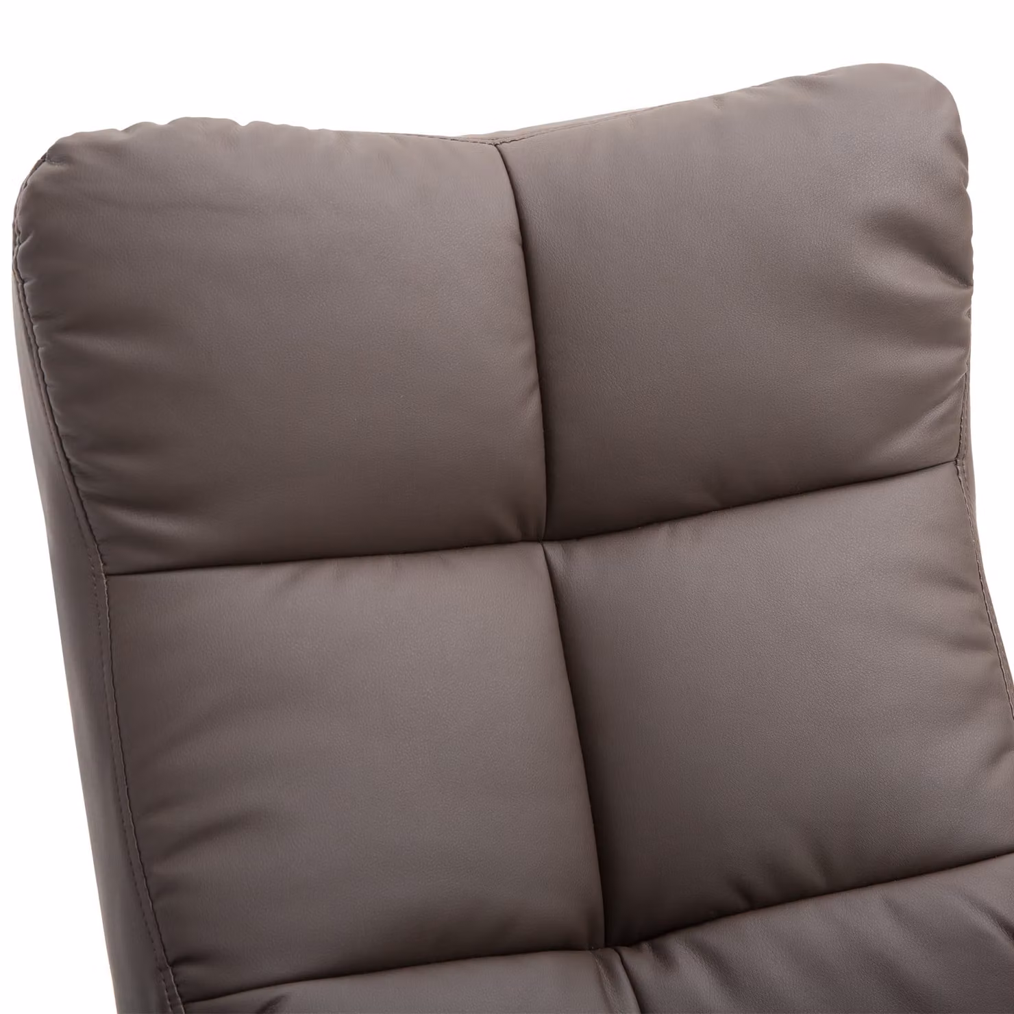 HOMCOM Brown Faux Leather Swivel Recliner Chair with Ottoman and Storage, Modern Wooden Base Armchair – 6