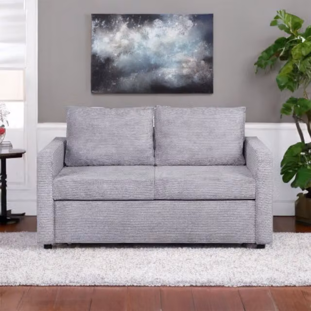 Heze Furniture Sofi Two Seater Sofa Bed with Storage Container in Grey