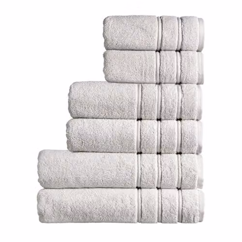 Christy Antalya 6 Piece Luxury Family Towel Set in Grey, 100% Turkish Cotton, 600GSM