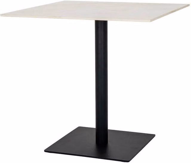 Lemon Pavilion Furniture and Decor Romanby Stone Large Square Dining Table in White Metal, W: 80 cm, D: 80 cm, H: 78 cm