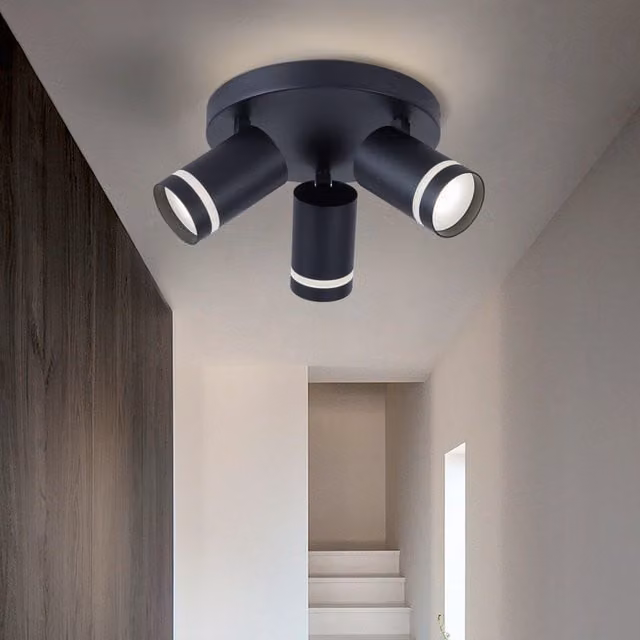 Harper Living Modern 3-Way Adjustable GU10 Ceiling Spotlight Bar in Black – 1