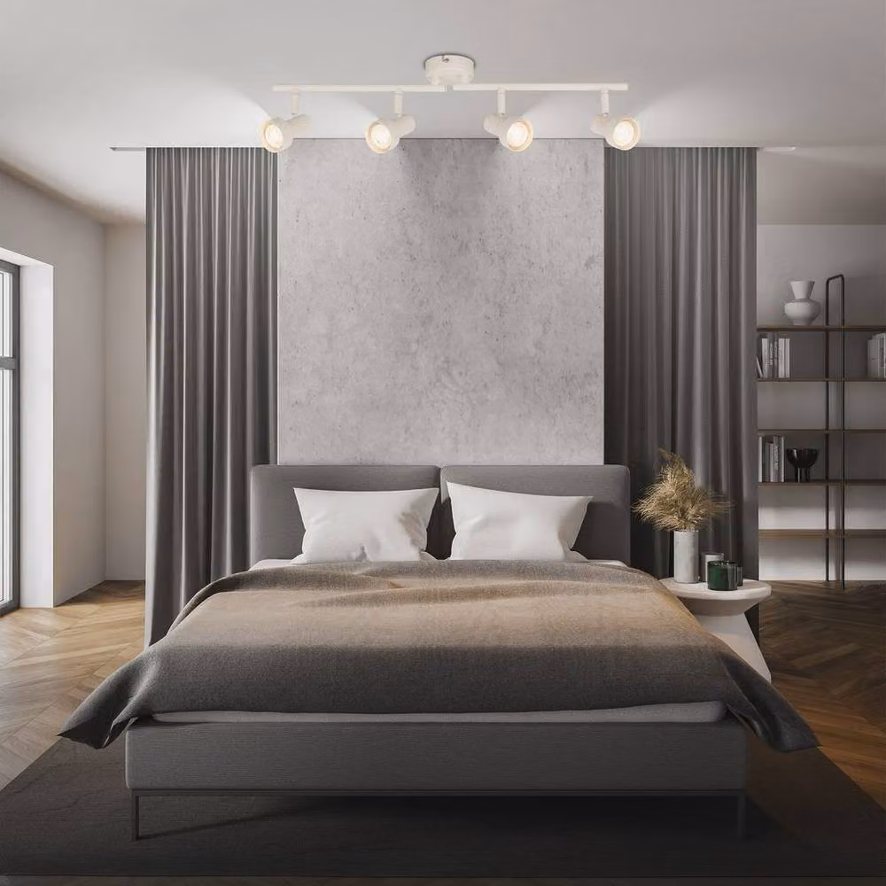 Briloner White Metal Adjustable 4-Light Ceiling Spotlight for GU10 Bulbs – 5