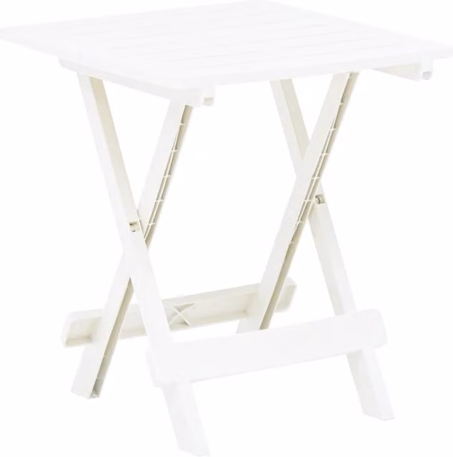 Berkfield Home White Folding Plastic Garden Table W/D/H: 45 x 43 x 50 cm