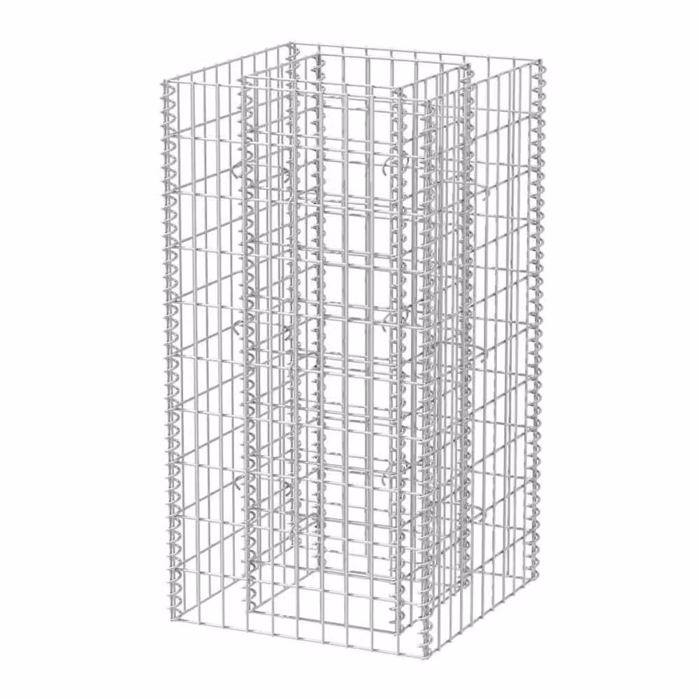 Berkfield Home Silver Galvanised Steel Gabion Raised Bed, W/D/H: 50 x 50 x 100 cm – 2