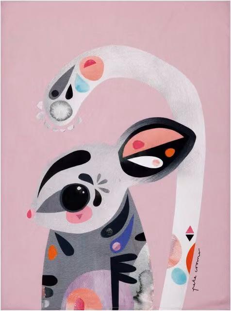 Maxwell & Williams Pete Cromer Sugar Glider Print 100% Cotton Tea Towel in Pink and Multicolour