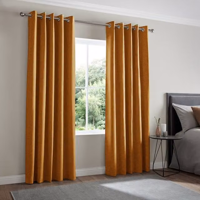 Terrys Positano Made to Measure Blackout Eyelet Curtain Panel in Orange
