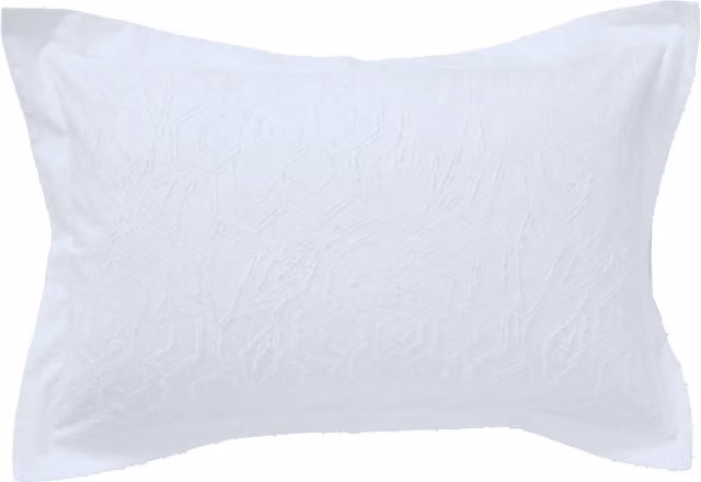 Bedeck of Belfast Kali Oxford Pillowcase, White Cotton Floral Design