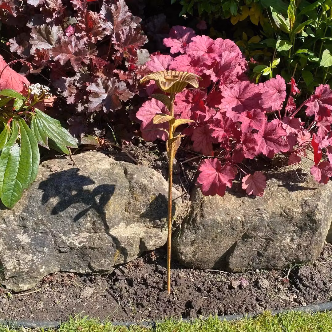 Minster Brown Metal Garden Stake Candle Holder, W/D/H: 8 x 8 x 63 cm – 6