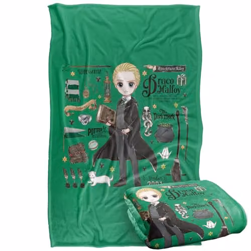 LOGOVISION Harry Potter Draco Malfoy Super Soft Silky Touch Fleece Throw Blanket, Multicolour, W: 91.44 cm, L: 147 cm