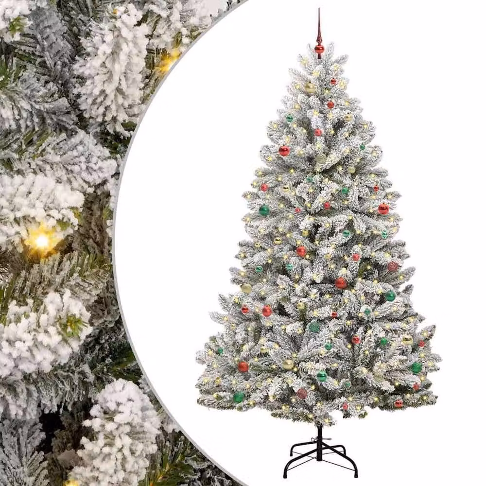 Berkfield Home Artificial Christmas Tree in Green and White, Height: 270 cm – 2