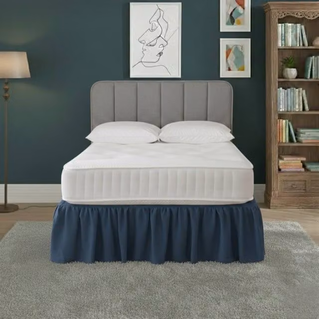 Snug City Double Polycotton Divan Bed Base Valance in Mid Blue