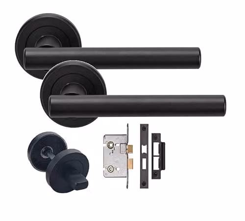 Golden Grace Straight T-Bar Door Handles in Matt Black – 1